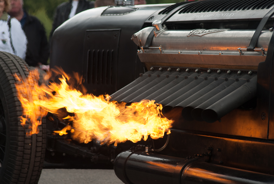 Brooklands Double Twelve meeting 2011 - Packard V24 - Flames